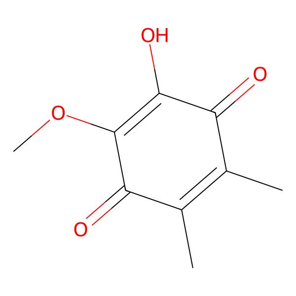 2D Structure of 2-Hydroxy-3-methoxy-5,6-dimethylcyclohexa-2,5-diene-1,4-dione