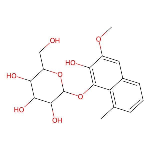 2D Structure of 2-hydroxy-3-methoxy-8-methyl-1-O-beta-d-glucopyranosylnaphthaline