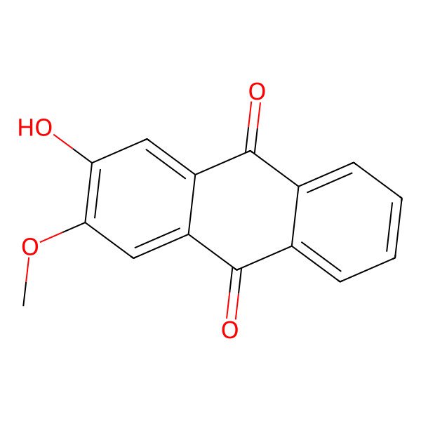 2D Structure of 2-Hydroxy-3-methoxyanthracene-9,10-dione