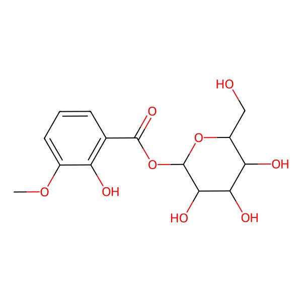 2D Structure of 2-Hydroxy-3-methoxybenzoic acid glucose ester