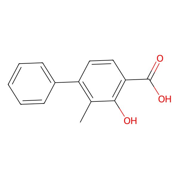 2D Structure of 2-Hydroxy-3-methyl-4-phenylbenzoic acid