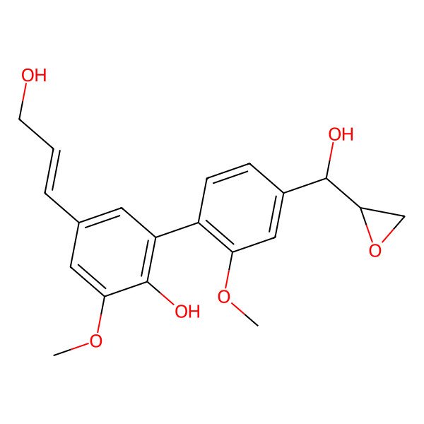 2D Structure of 2-Hydroxy-3,2'-dimethoxy-4'-(2,3-epoxy-1-hydroxypropyl)-5-(3-hydroxy-1-propenyl) biphenyl