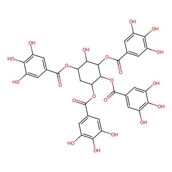 2D Structure of [2-Hydroxy-3,4,5-tris[(3,4,5-trihydroxybenzoyl)oxy]cyclohexyl] 3,4,5-trihydroxybenzoate