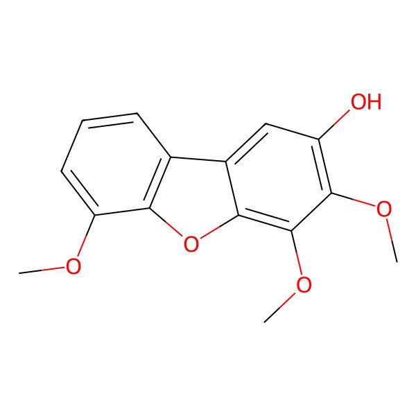 2D Structure of 2-Hydroxy-3,4,6-trimethoxydibenzofuran