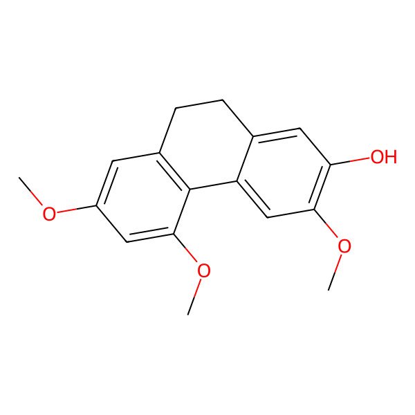2D Structure of 2-Hydroxy-3,5,7-trimethoxy-9,10-dihydrophenanthrene