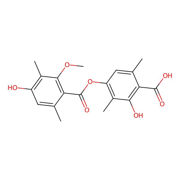 2D Structure of 2-Hydroxy-4-(4-hydroxy-2-methoxy-3,6-dimethylbenzoyl)oxy-3,6-dimethylbenzoic acid
