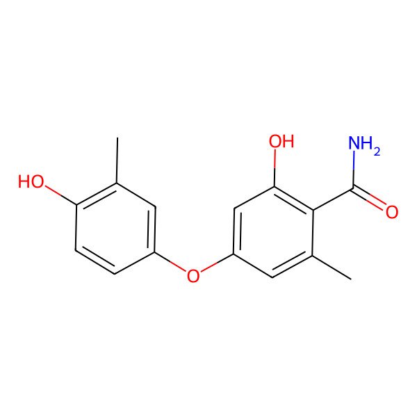 2D Structure of 2-Hydroxy-4-(4-hydroxy-3-methylphenoxy)-6-methylbenzamide