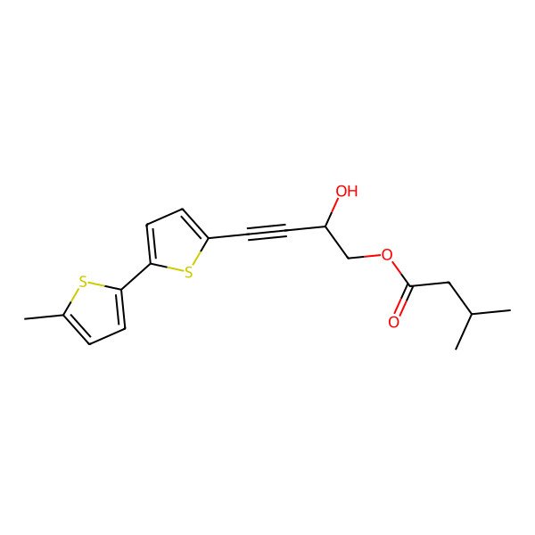 2D Structure of [2-Hydroxy-4-[5-(5-methylthiophen-2-yl)thiophen-2-yl]but-3-ynyl] 3-methylbutanoate