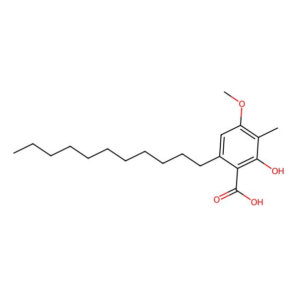 2D Structure of 2-Hydroxy-4-methoxy-3-methyl-6-undecylbenzoic acid