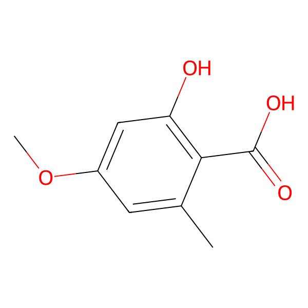 2D Structure of 2-Hydroxy-4-methoxy-6-methylbenzoic acid