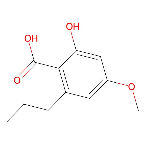 2D Structure of 2-Hydroxy-4-methoxy-6-propylbenzoic acid