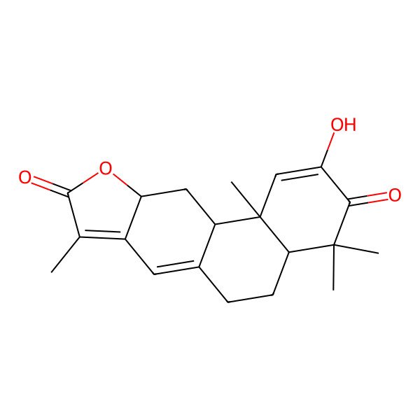 2D Structure of 2-Hydroxy-4,4,8,11b-tetramethyl-4a,5,6,10a,11,11a-hexahydronaphtho[2,1-f][1]benzofuran-3,9-dione
