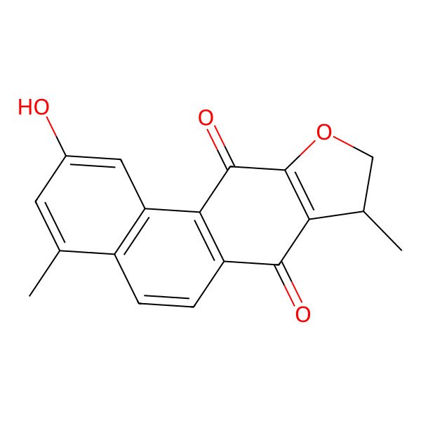 2D Structure of 2-Hydroxy-4,8-dimethyl-8,9-dihydronaphtho[2,1-f][1]benzofuran-7,11-dione