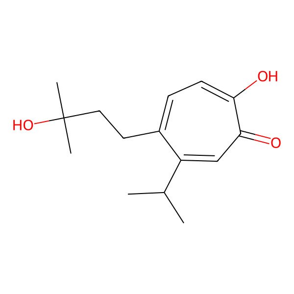 2D Structure of 2-Hydroxy-5-(3-hydroxy-3-methylbutyl)-6-propan-2-ylcyclohepta-2,4,6-trien-1-one