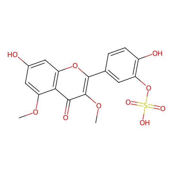 2D Structure of [2-Hydroxy-5-(7-hydroxy-3,5-dimethoxy-4-oxochromen-2-yl)phenyl] hydrogen sulfate