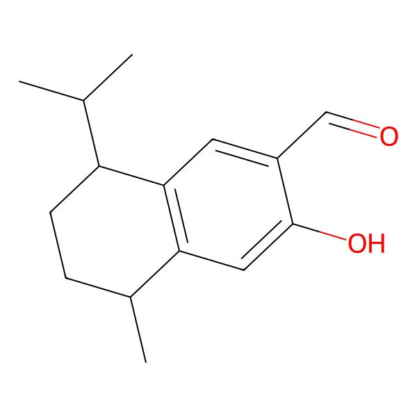 2D Structure of 2-Hydroxy-5-isopropyl-8-methyl-5,6,7,8-tetrahydro-3-naphthaldehyd 2D Structure of 2-Hydroxy-5-isopropyl-8-methyl-5,6,7,8-tetrahydro-3-naphthaldehyd