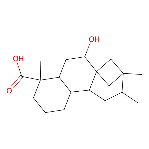 2D Structure of 2-Hydroxy-5,12,13-trimethyltetracyclo[11.1.1.01,10.04,9]pentadecane-5-carboxylic acid