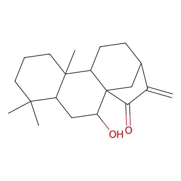 2D Structure of 2-Hydroxy-5,5,9-trimethyl-14-methylidenetetracyclo[11.2.1.01,10.04,9]hexadecan-15-one