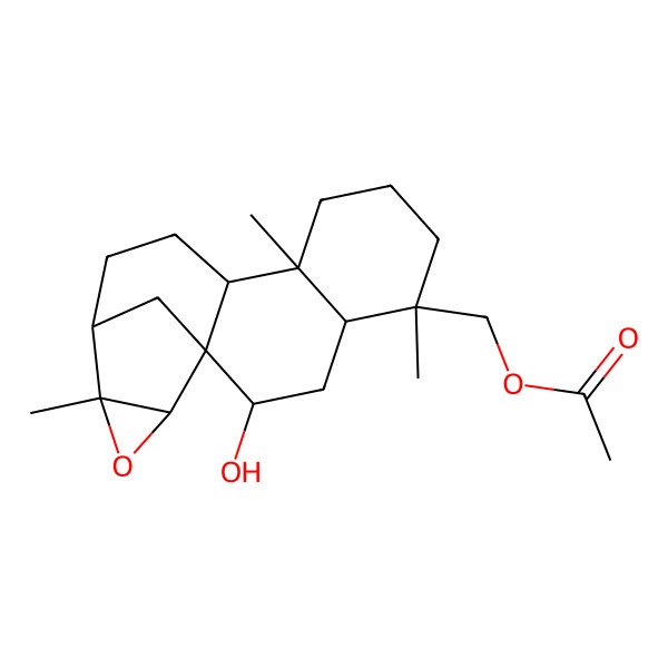 2D Structure of (2-Hydroxy-5,9,14-trimethyl-15-oxapentacyclo[11.3.1.01,10.04,9.014,16]heptadecan-5-yl)methyl acetate
