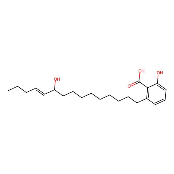 2D Structure of 2-Hydroxy-6-(10-hydroxypentadec-11-enyl) benzoic acid