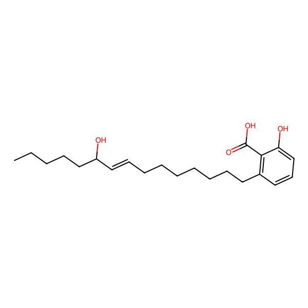 2D Structure of 2-hydroxy-6-[(10S)-10-hydroxypentadec-8-enyl]benzoic acid