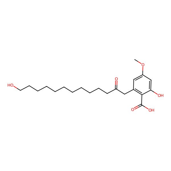 2D Structure of 2-Hydroxy-6-(13-hydroxy-2-oxotridecyl)-4-methoxybenzoic acid