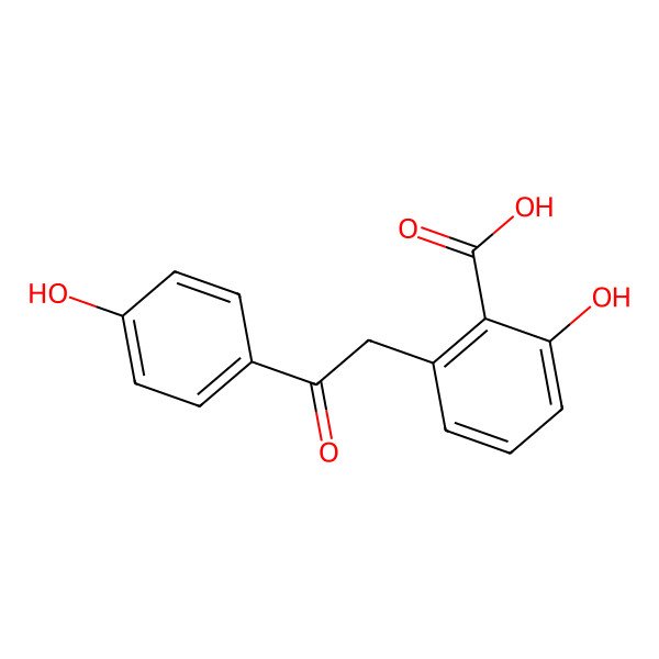 2D Structure of 2-Hydroxy-6-[2-(4-hydroxyphenyl)-2-oxo-ethyl]benzoic acid