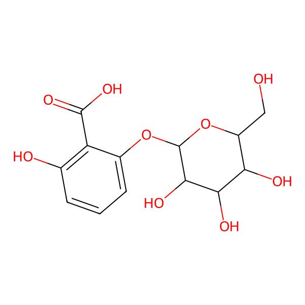2D Structure of 2-hydroxy-6-[(2S,3R,4S,5S,6R)-3,4,5-trihydroxy-6-(hydroxymethyl)oxan-2-yl]oxybenzoic acid