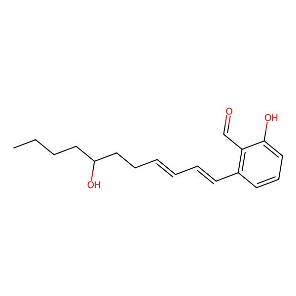 2D Structure of 2-Hydroxy-6-(7-hydroxyundeca-1,3-dienyl)benzaldehyde