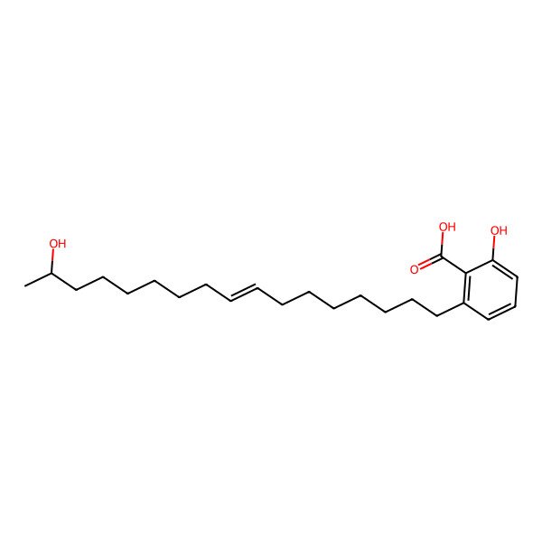 2D Structure of 2-hydroxy-6-[(E)-16-hydroxyheptadec-8-enyl]benzoic acid