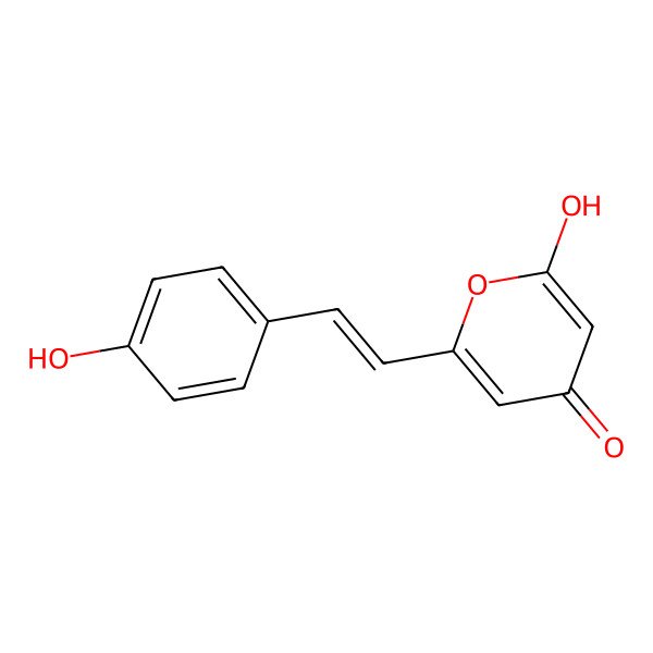 2D Structure of 2-hydroxy-6-[(E)-2-(4-hydroxyphenyl)ethenyl]pyran-4-one