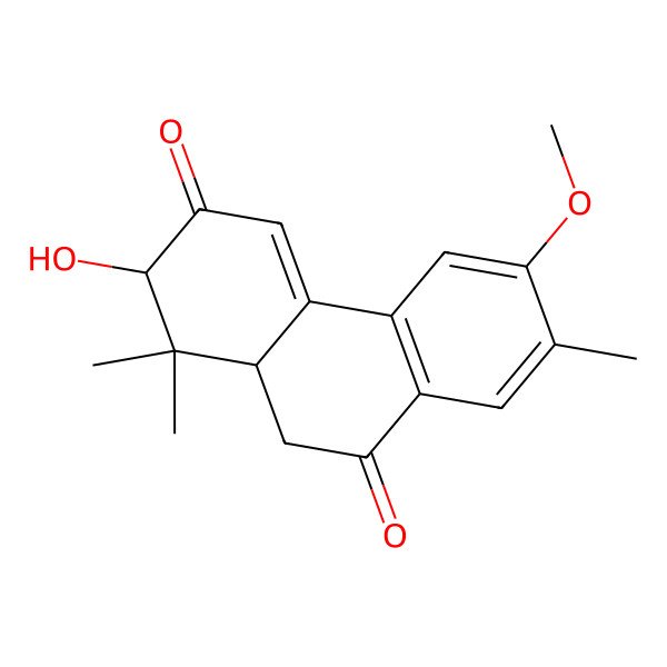2D Structure of 2-hydroxy-6-methoxy-1,1,7-trimethyl-10,10a-dihydro-2H-phenanthrene-3,9-dione 2D Structure of 2-hydroxy-6-methoxy-1,1,7-trimethyl-10,10a-dihydro-2H-phenanthrene-3,9-dione
