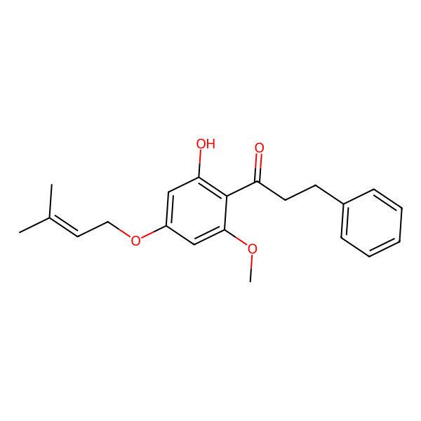 2D Structure of 2'-Hydroxy-6'-methoxy-4'-prenyloxydihydrochalcone