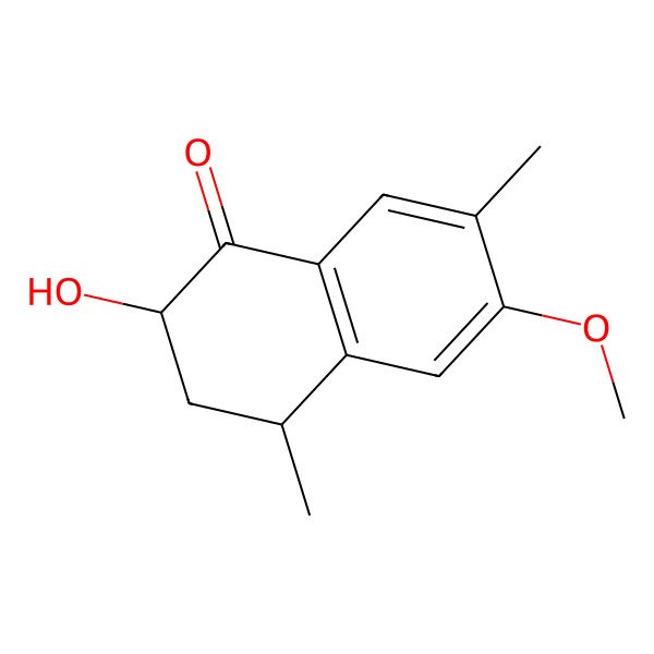 2D Structure of 2-hydroxy-6-methoxy-4,7-dimethyl-3,4-dihydro-2H-naphthalen-1-one