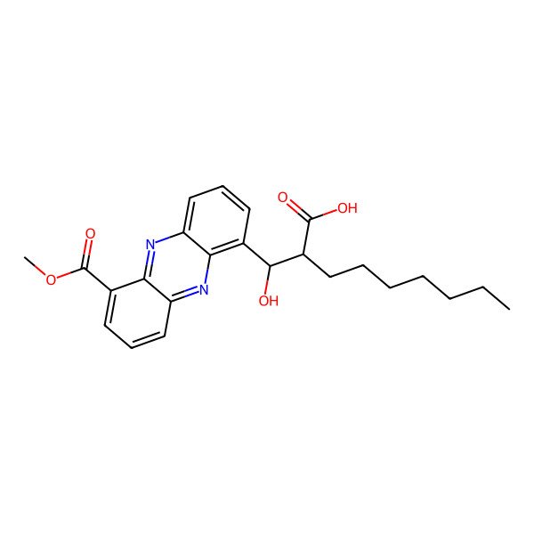 2D Structure of 2-[Hydroxy-(6-methoxycarbonylphenazin-1-yl)methyl]nonanoic acid