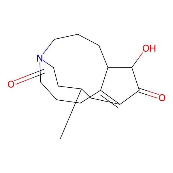 2D Structure of 2-Hydroxy-6-methyl-9-azatricyclo[7.4.3.04,13]hexadec-4(13)-ene-3,8-dione
