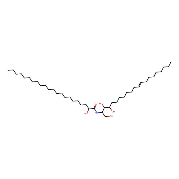 2D Structure of 2-hydroxy-N-(1,3,4-trihydroxyhenicos-12-en-2-yl)docosanamide 2D Structure of 2-hydroxy-N-(1,3,4-trihydroxyhenicos-12-en-2-yl)docosanamide