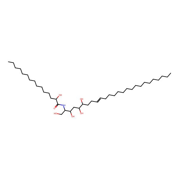 2D Structure of 2-hydroxy-N-(1,3,5,6-tetrahydroxyhexacos-9-en-2-yl)pentadecanamide