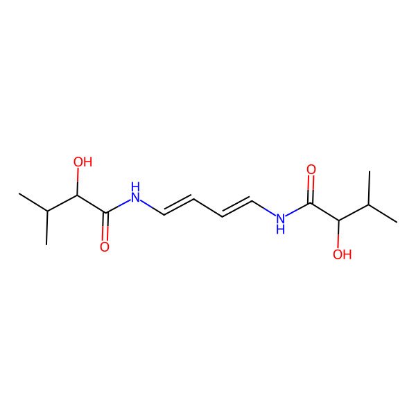 2D Structure of 2-hydroxy-N-[4-[(2-hydroxy-3-methylbutanoyl)amino]buta-1,3-dienyl]-3-methylbutanamide