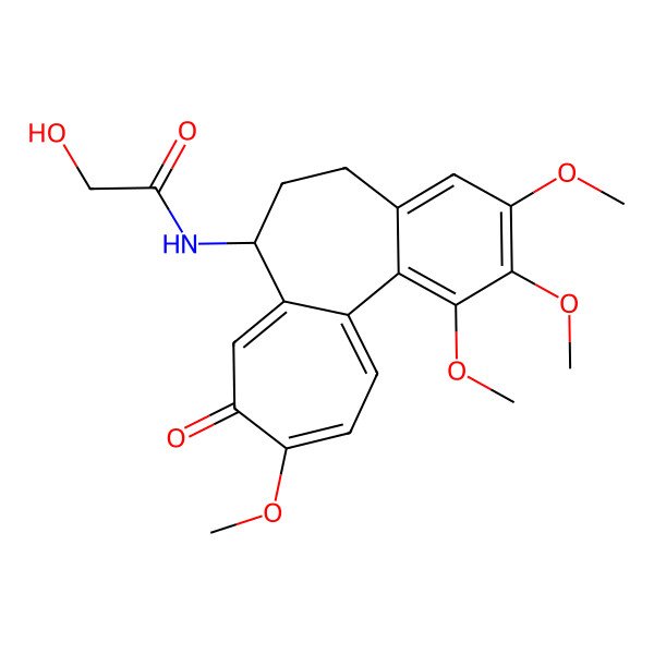 2D Structure of 2-hydroxy-N-[(7S)-1,2,3,10-tetramethoxy-9-oxo-6,7-dihydro-5H-benzo[a]heptalen-7-yl]acetamide