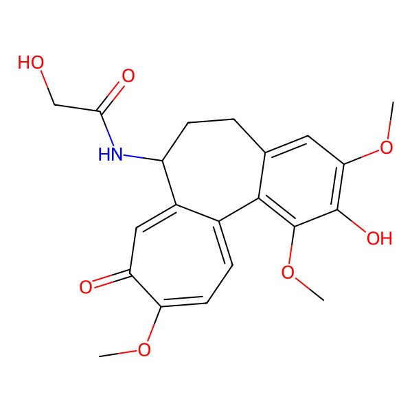 2D Structure of 2-hydroxy-N-[(7S)-2-hydroxy-1,3,10-trimethoxy-9-oxo-6,7-dihydro-5H-benzo[a]heptalen-7-yl]acetamide