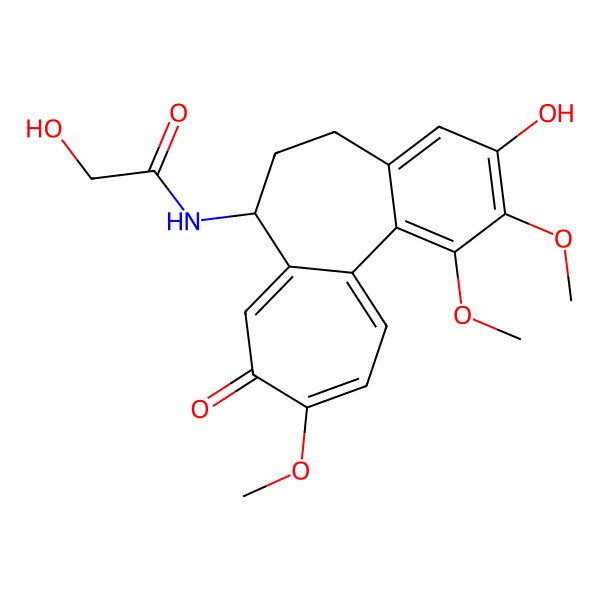 2D Structure of 2-hydroxy-N-[(7S)-3-hydroxy-1,2,10-trimethoxy-9-oxo-6,7-dihydro-5H-benzo[a]heptalen-7-yl]acetamide