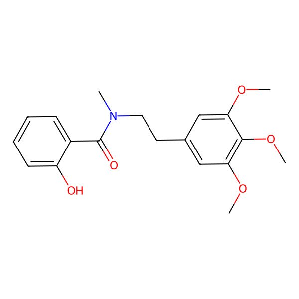 2D Structure of 2-hydroxy-N-methyl-N-[2-(3,4,5-trimethoxyphenyl)ethyl]benzamide