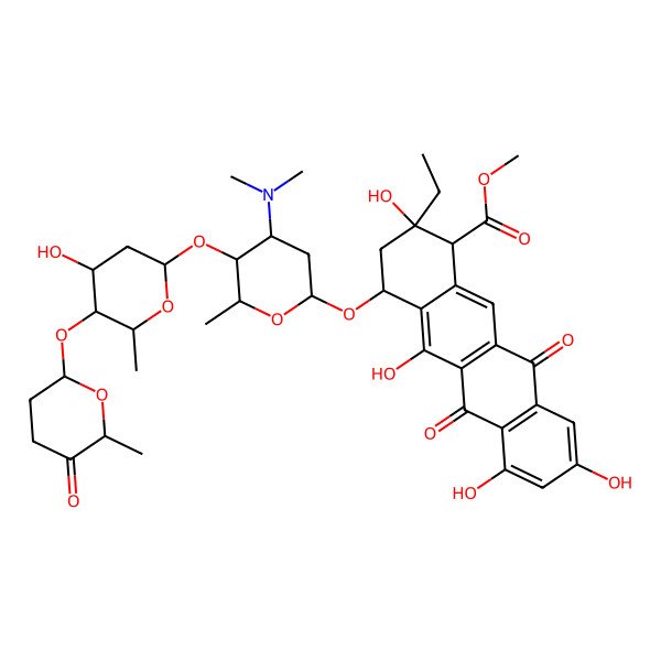 2D Structure of 2-Hydroxyaclacinomycin A