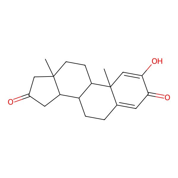 2D Structure of 2-Hydroxyandrost-1,4-dien-3,16-dione