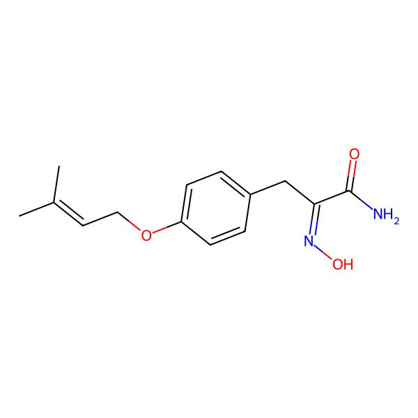 2D Structure of 2-Hydroxyimino-3-[4-(3-methylbut-2-enoxy)phenyl]propanamide