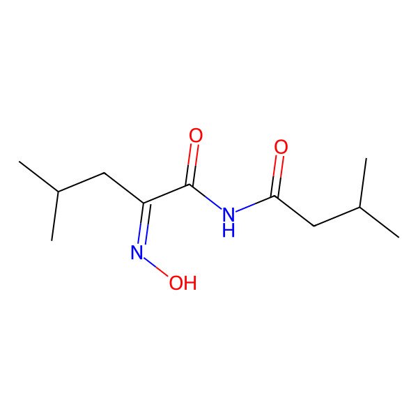 2D Structure of 2-hydroxyimino-4-methyl-N-(3-methylbutanoyl)pentanamide