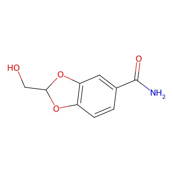 2D Structure of 2-(Hydroxymethyl)-1,3-benzodioxole-5-carboxamide