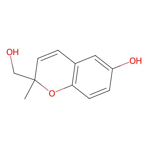 2D Structure of 2-(Hydroxymethyl)-2-methylchromen-6-ol