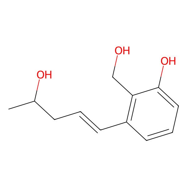 2D Structure of 2-(Hydroxymethyl)-3-(4-hydroxypent-1-enyl)phenol